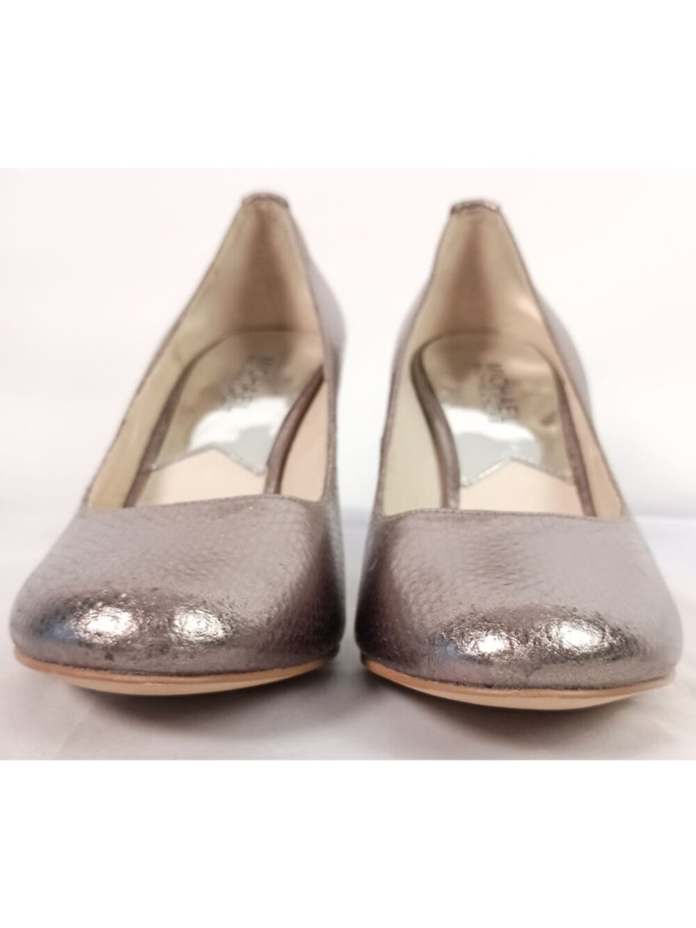 Michael Kors Pressley Pumps Metallic Crackle Leather Stiletto Women 6.5 - Picture 7 of 10